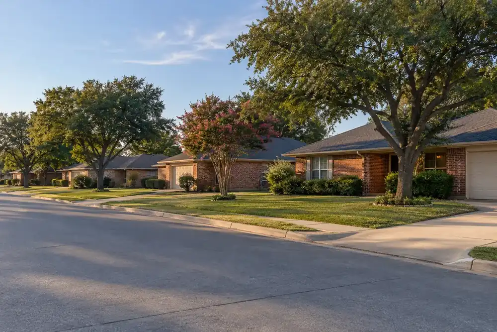 Illustration of a typical residential street in the Balch Springs, TX area