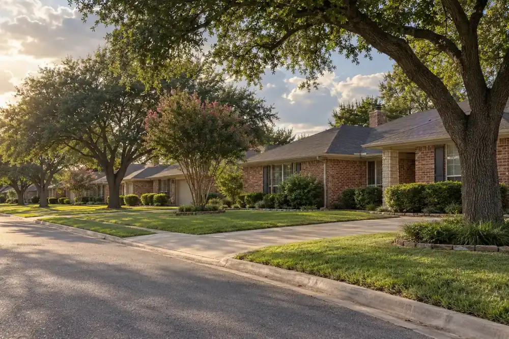 Illustration of a typical residential street in the North Richland Hills, TX area